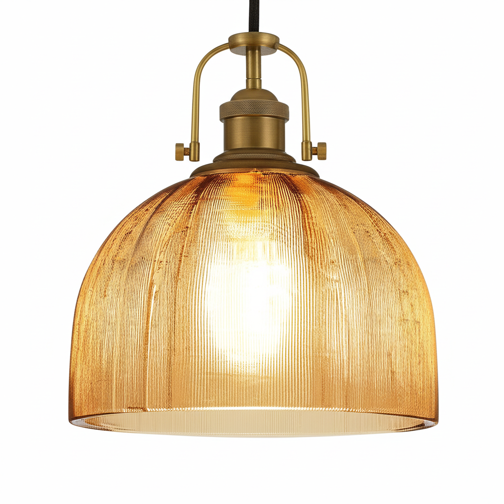 Amber Glass Hanging Light