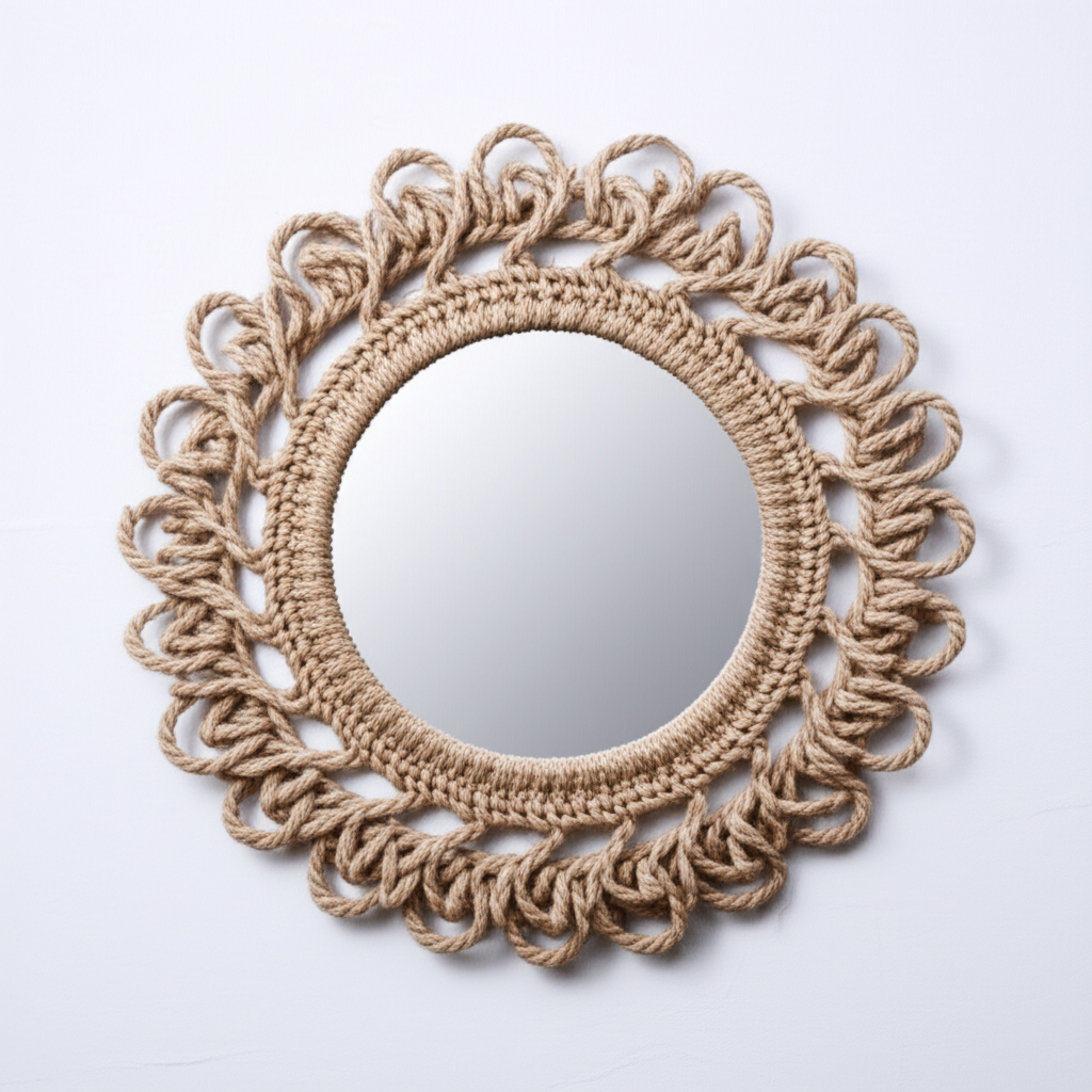 Jute Rope Round Mirror