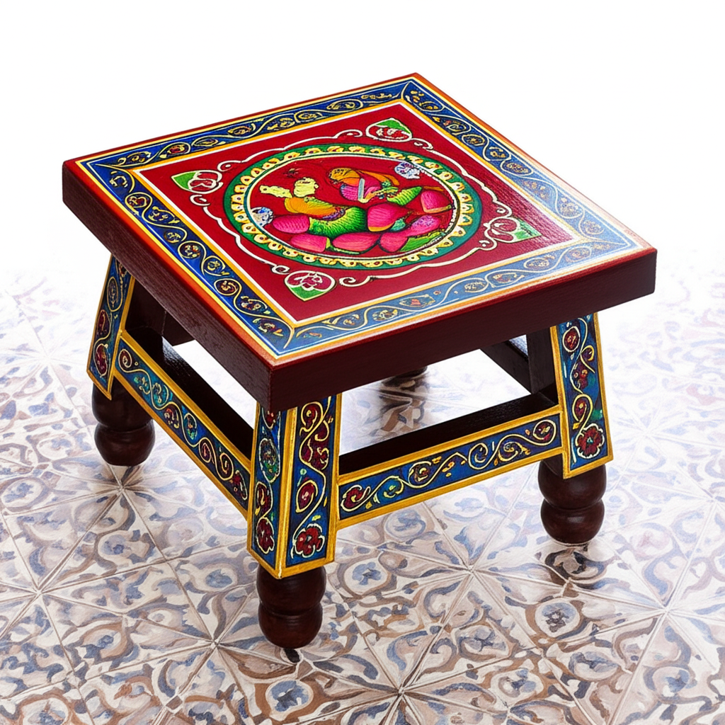 Painted Wooden Chowki
