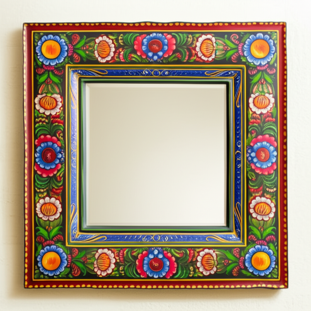 Hand-Painted Mirror Frame
