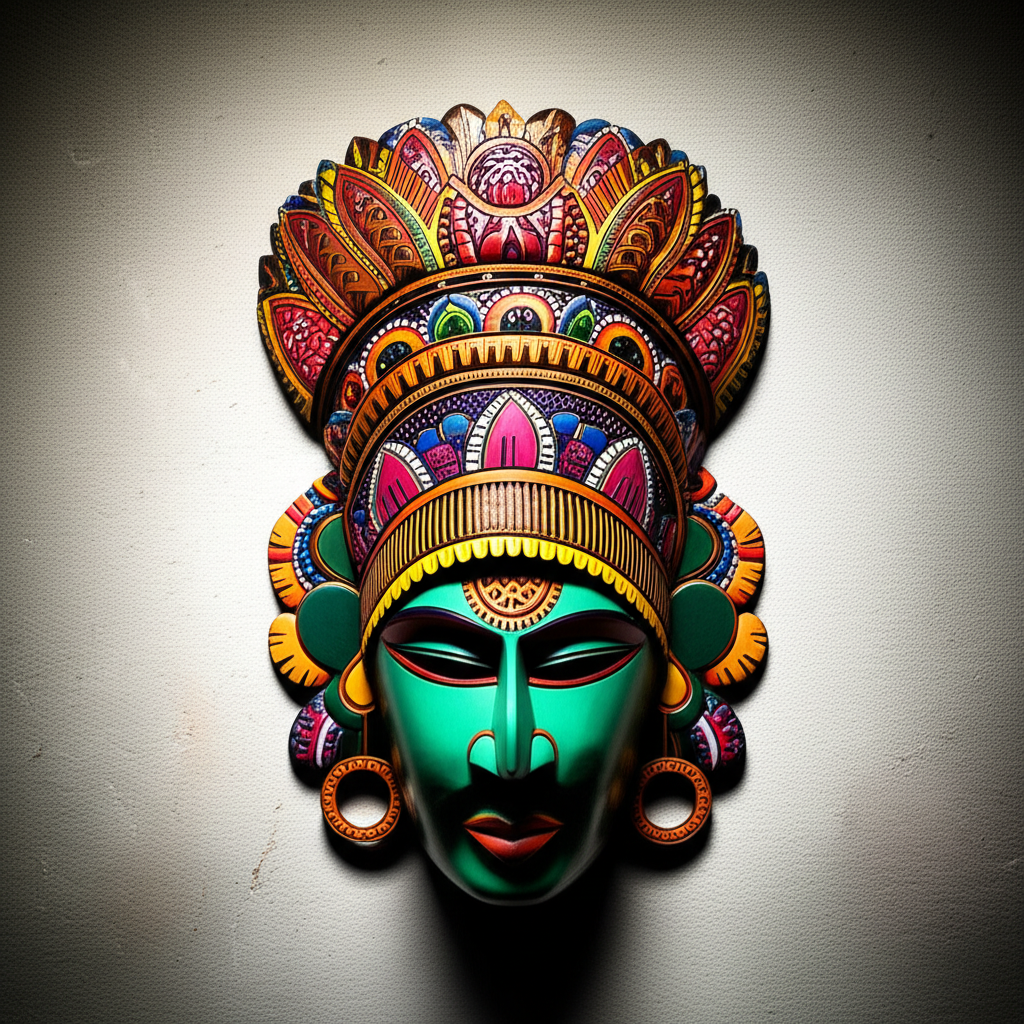 Hand-Painted Wooden Mask