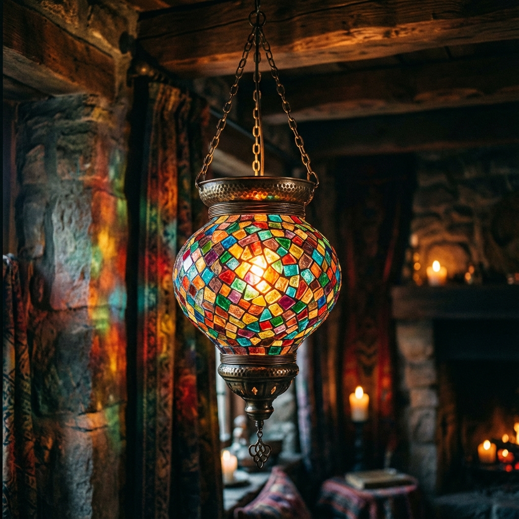 Mosaic Glass Lantern