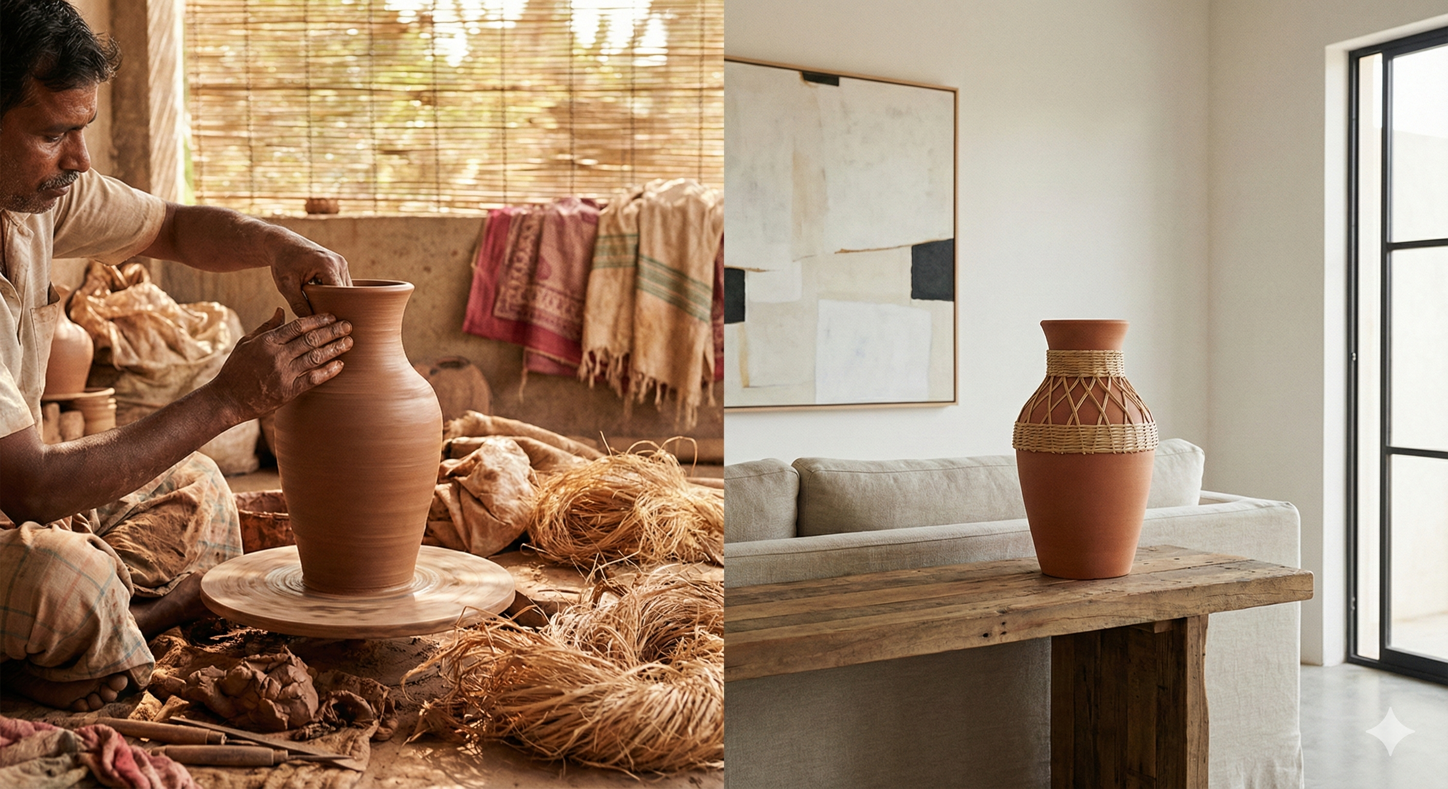 Jute Terracotta Vase